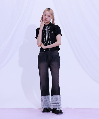 Lace Volume Frill Blouse