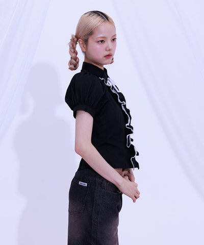 Lace Volume Frill Blouse