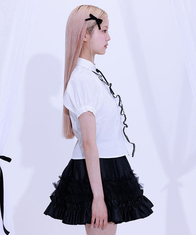 Lace Volume Frill Blouse