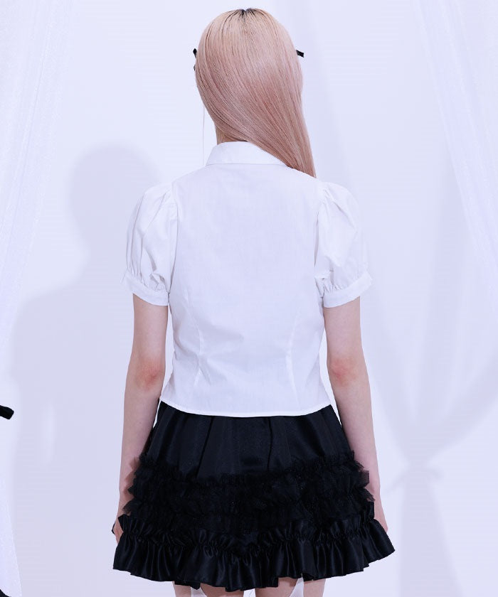Lace Volume Frill Blouse