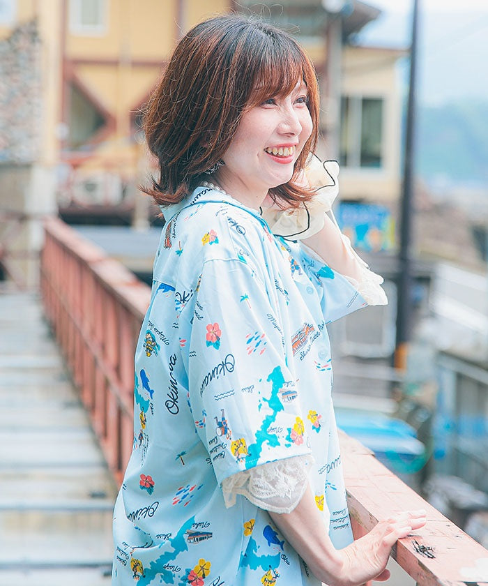 ALOHA様 Map Pattern Aloha Shirt – axes femme from JAPAN