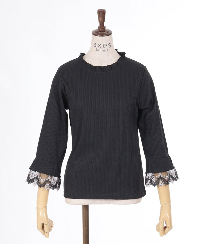 Collar Tulle Lace Pullover