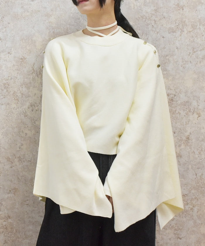 2-Way Cape Style Knit Pullover