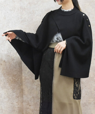 2-Way Cape Style Knit Pullover