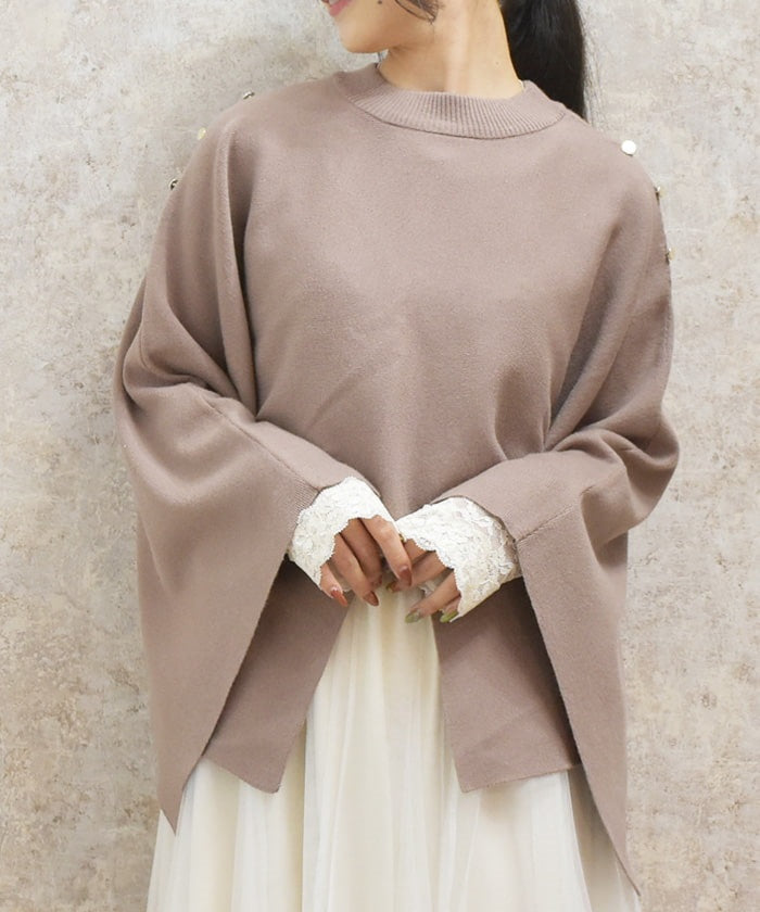 2-Way Cape Style Knit Pullover