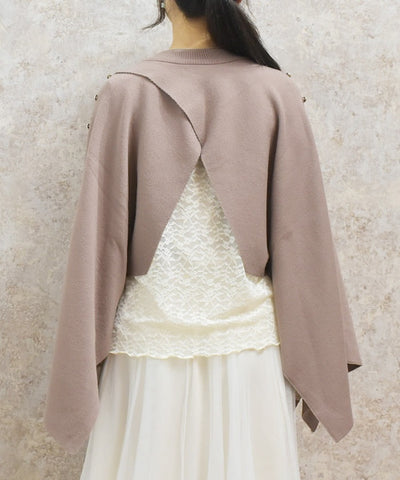 2-Way Cape Style Knit Pullover