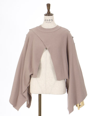 2-Way Cape Style Knit Pullover