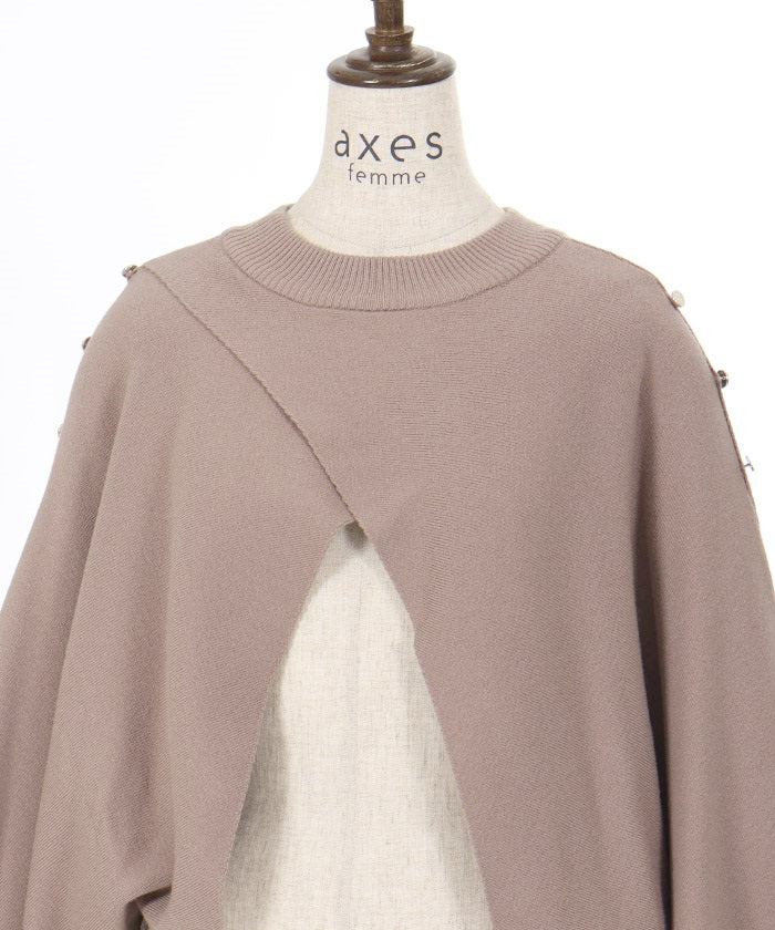 2-Way Cape Style Knit Pullover