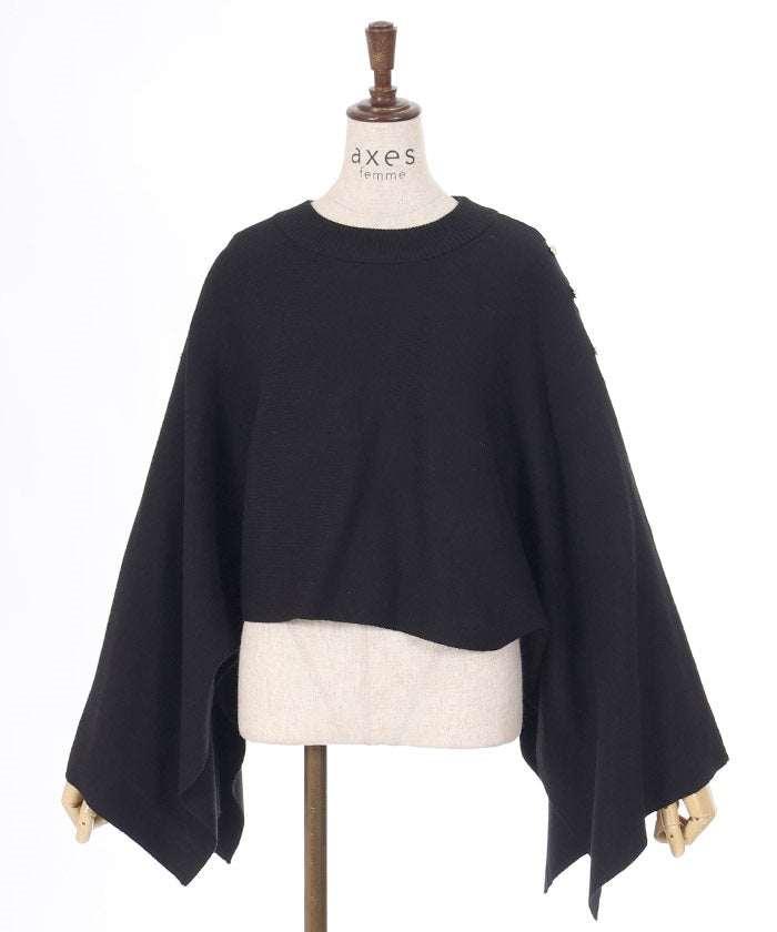 2-Way Cape Style Knit Pullover