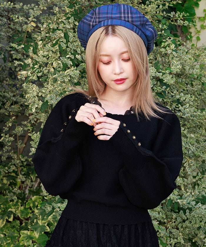 Off-Shoulder Knit Pullover – axes femme from JAPAN