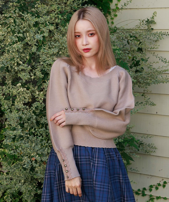 Off-Shoulder Knit Pullover