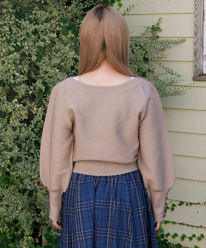 Off-Shoulder Knit Pullover – axes femme from JAPAN
