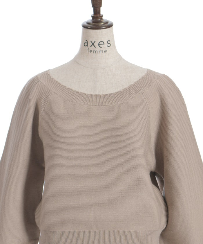 Off-Shoulder Knit Pullover