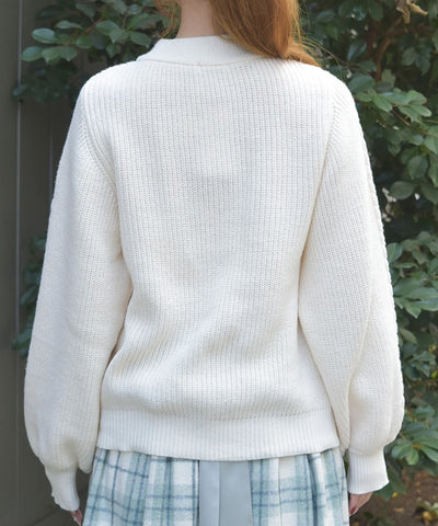 Ribbon & Cable Knit Pullover