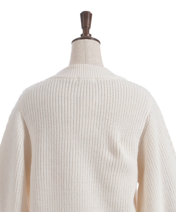 Ribbon & Cable Knit Pullover
