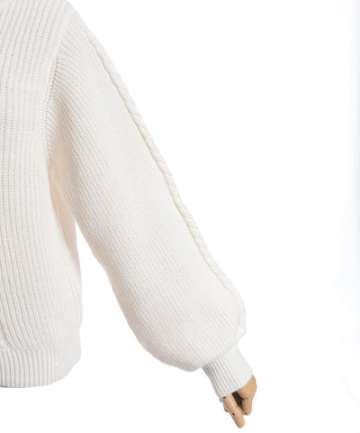 Ribbon & Cable Knit Pullover