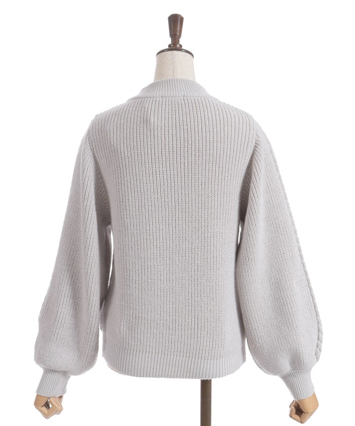 Ribbon & Cable Knit Pullover
