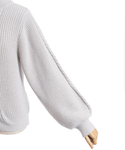 Ribbon & Cable Knit Pullover