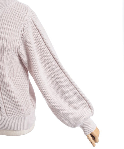 Ribbon & Cable Knit Pullover