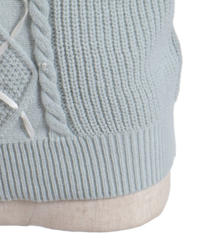 Ribbon & Cable Knit Pullover