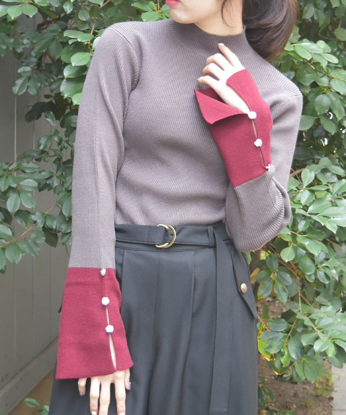 Bicolor Knit Pullover