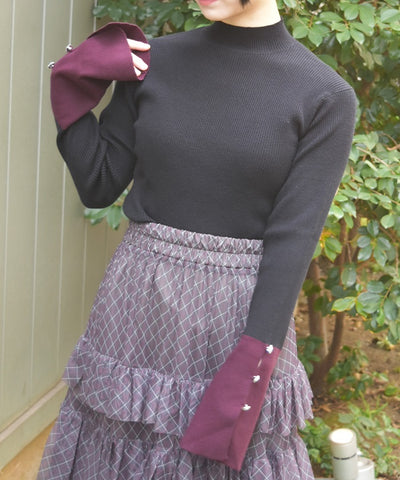 Bicolor Knit Pullover