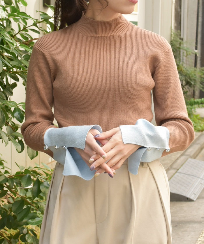 Bicolor Knit Pullover