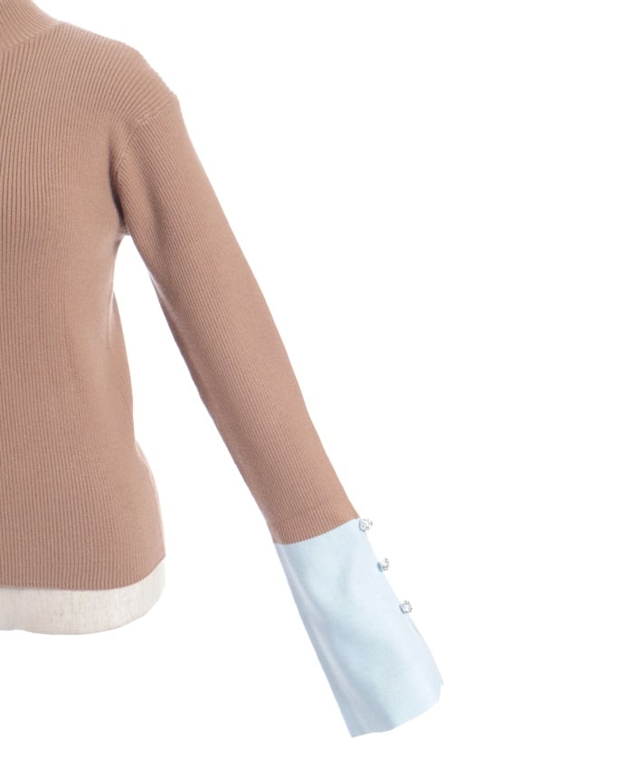 Bicolor Knit Pullover