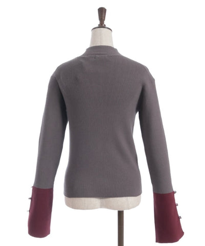 Bicolor Knit Pullover