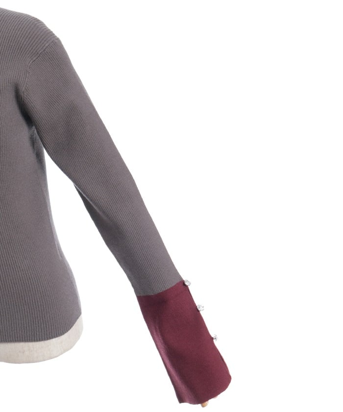 Bicolor Knit Pullover