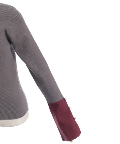 Bicolor Knit Pullover