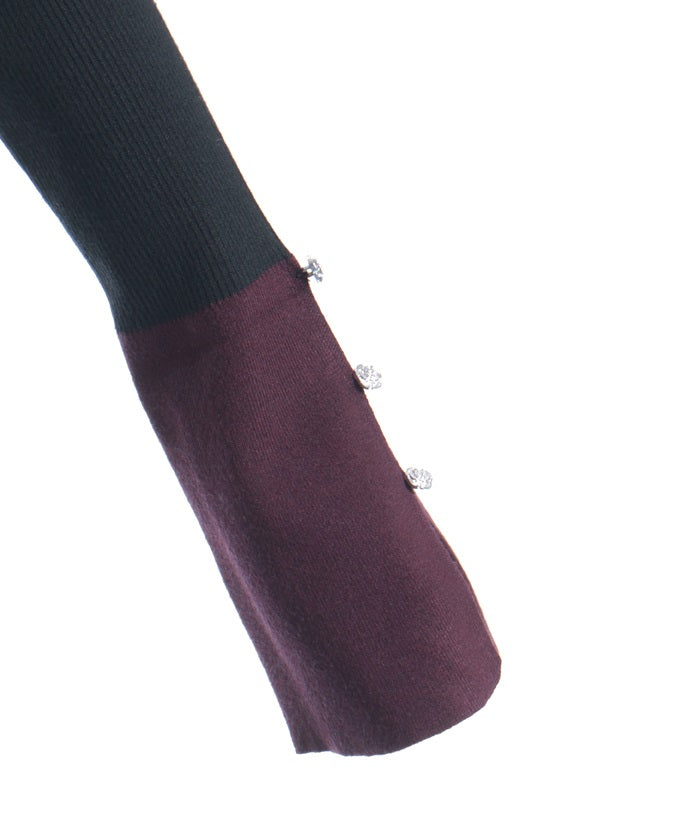 Bicolor Knit Pullover