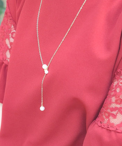 Sleeve Lace Panel Cut-and-Sewn Pullover