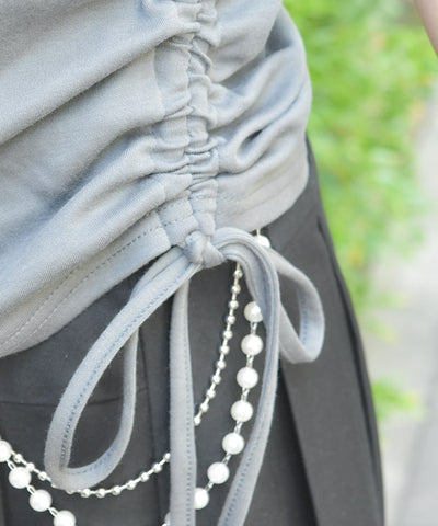Drawstring Layered Style Top