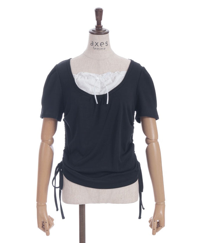 Drawstring Layered Style Top