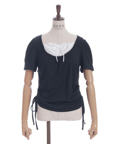 Drawstring Layered Style Top