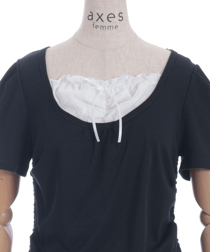 Drawstring Layered Style Top