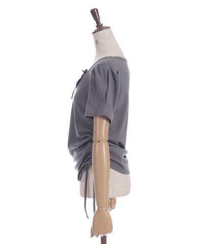 Drawstring Layered Style Top