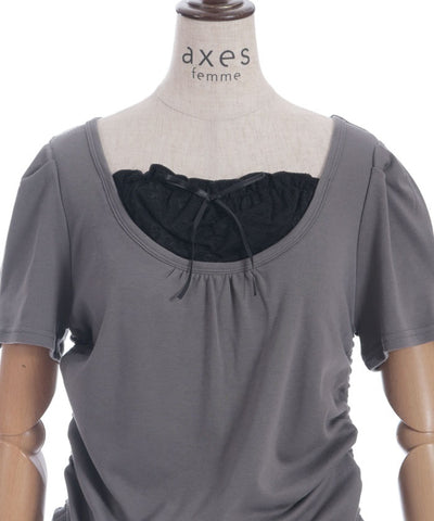 Drawstring Layered Style Top