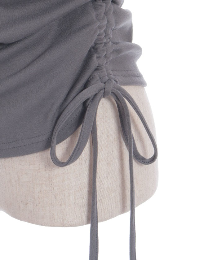Drawstring Layered Style Top
