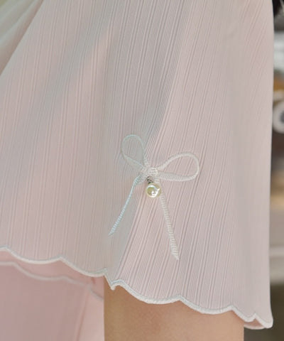 Ribbon & Scalloped Embroidery Pullover