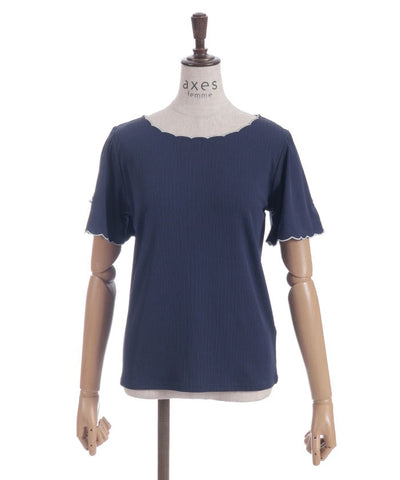 Ribbon & Scalloped Embroidery Pullover