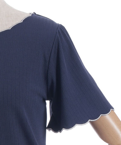 Ribbon & Scalloped Embroidery Pullover
