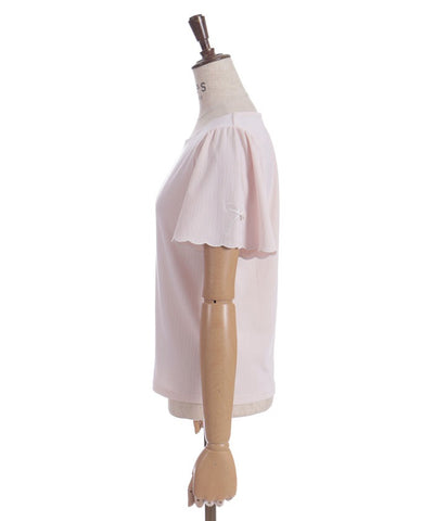 Ribbon & Scalloped Embroidery Pullover