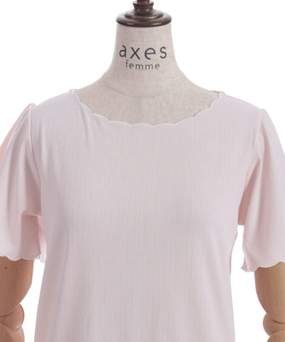 Ribbon & Scalloped Embroidery Pullover