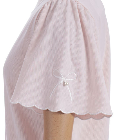 Ribbon & Scalloped Embroidery Pullover