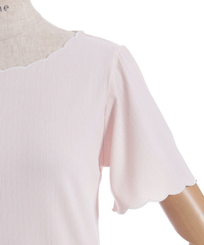 Ribbon & Scalloped Embroidery Pullover