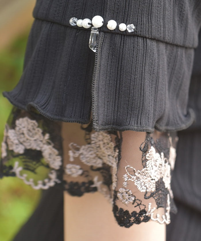 Color Tulle Lace Pullover