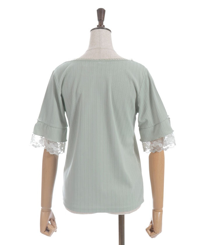 Color Tulle Lace Pullover
