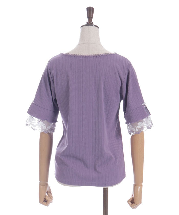 Color Tulle Lace Pullover
